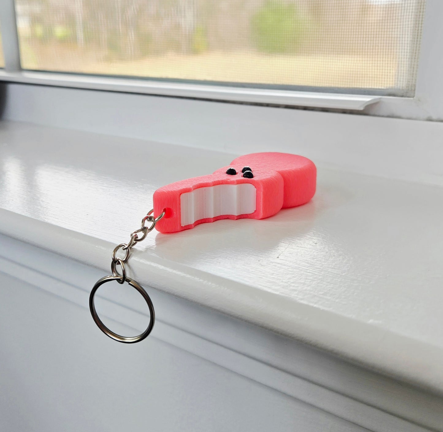 Bunny Peep Marshmallow Ear Bite Keychain