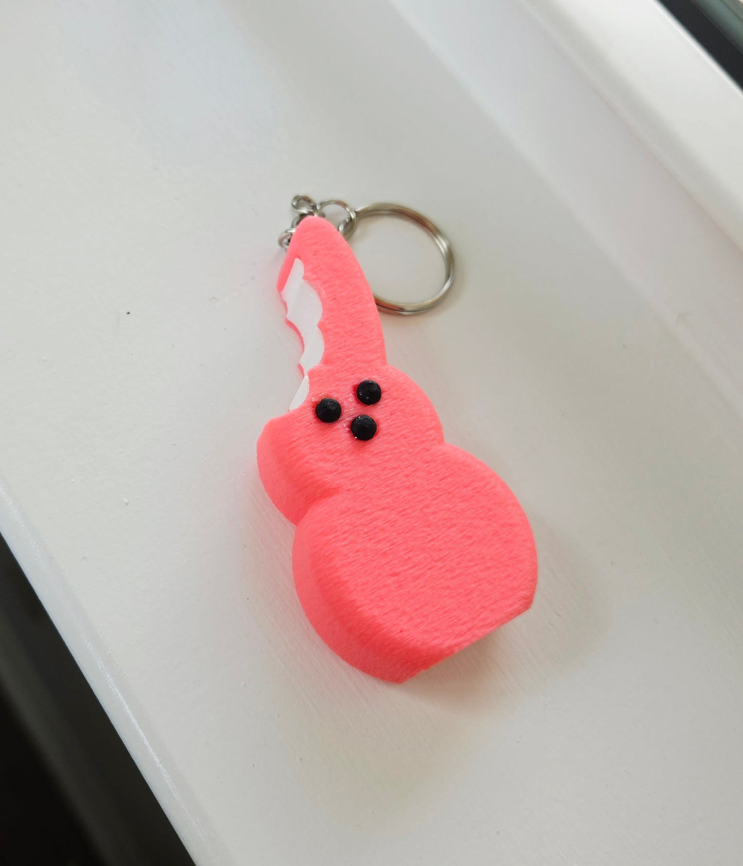 Bunny Peep Marshmallow Ear Bite Keychain
